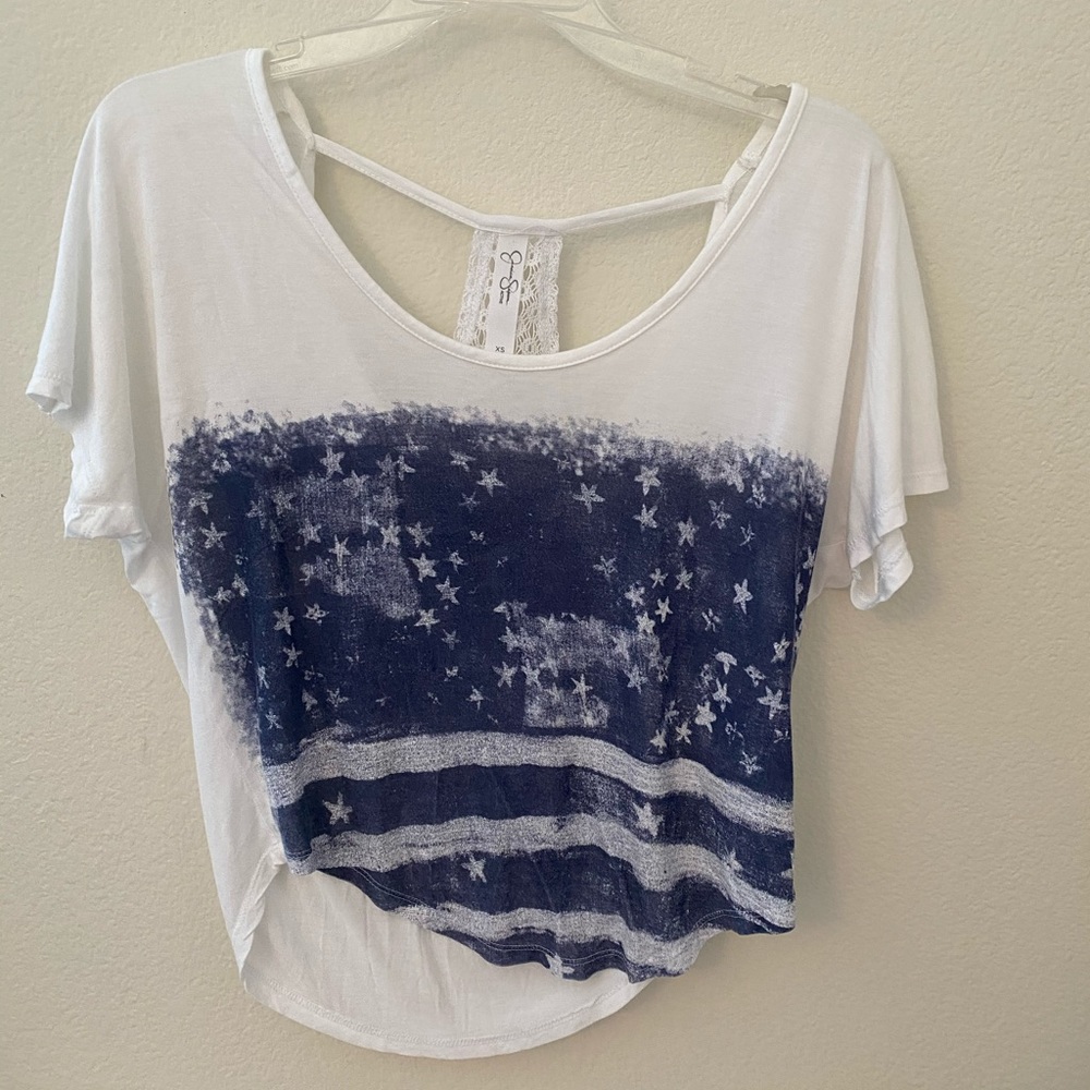 Breezy American flag crop top